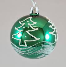 Obrázek k výrobku 1952 - Vánoční ozdoba koule zelená s vánočním stromkem