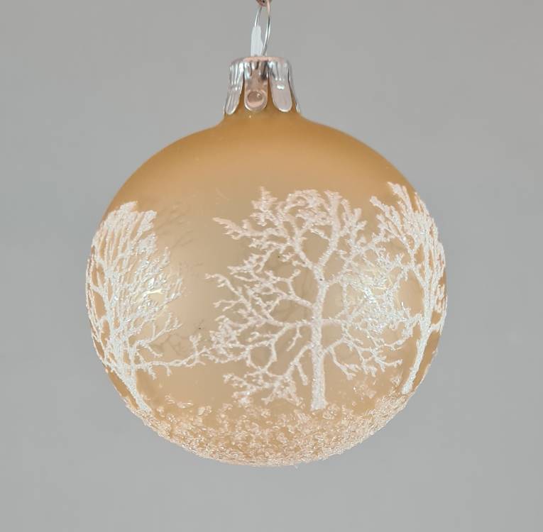 Obrázek k výrobku 1946 - Vánoční ozdoba koule zlatá se stromem