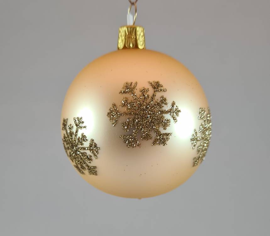 Obrázek k výrobku 1954 - Vánoční ozdoba koule zlatá sněhová vločka