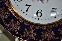 Obrázek k výrobku 2023 - Porcelánové hodiny kytka kobalt