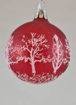Obrázek k výrobku 1947 - Vánoční ozdoba koule červená se stromem